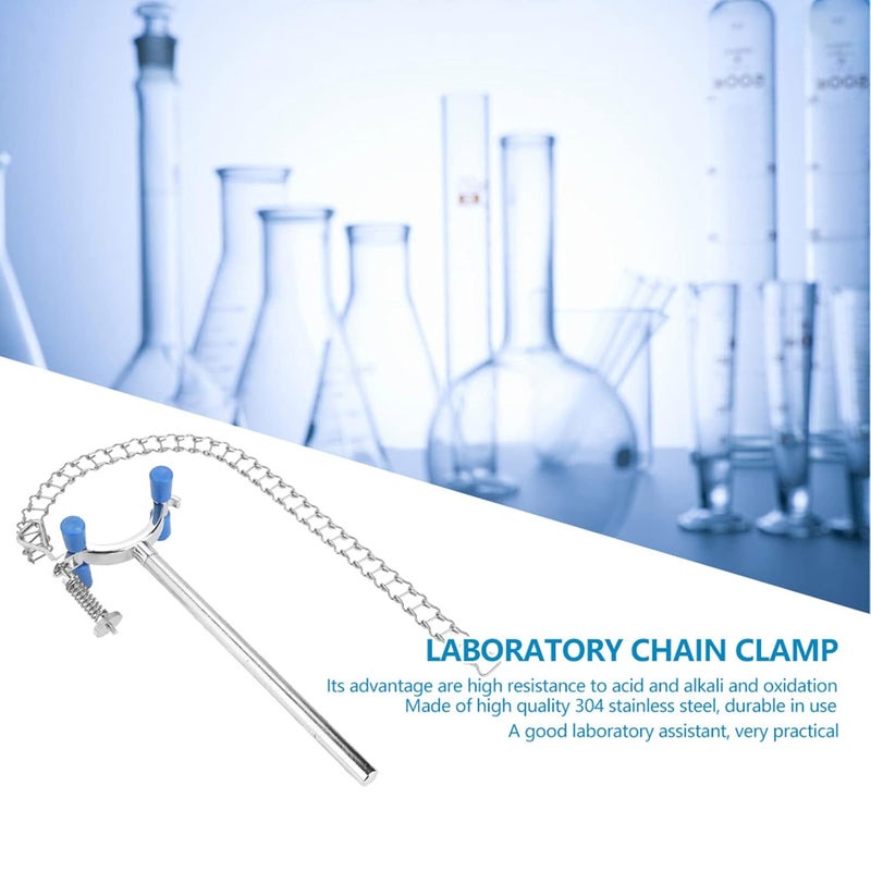 FUZHUI Lab Chain Clamp, Laboratory Beaker Chain Clamp, Clip for Securely Fixing Beakers for 80-150mm Dia Beaker Container or Flask Chemical Equipment, Chain Length: 43cm, to Acid, Alkali, and Oxidation - Image 3
